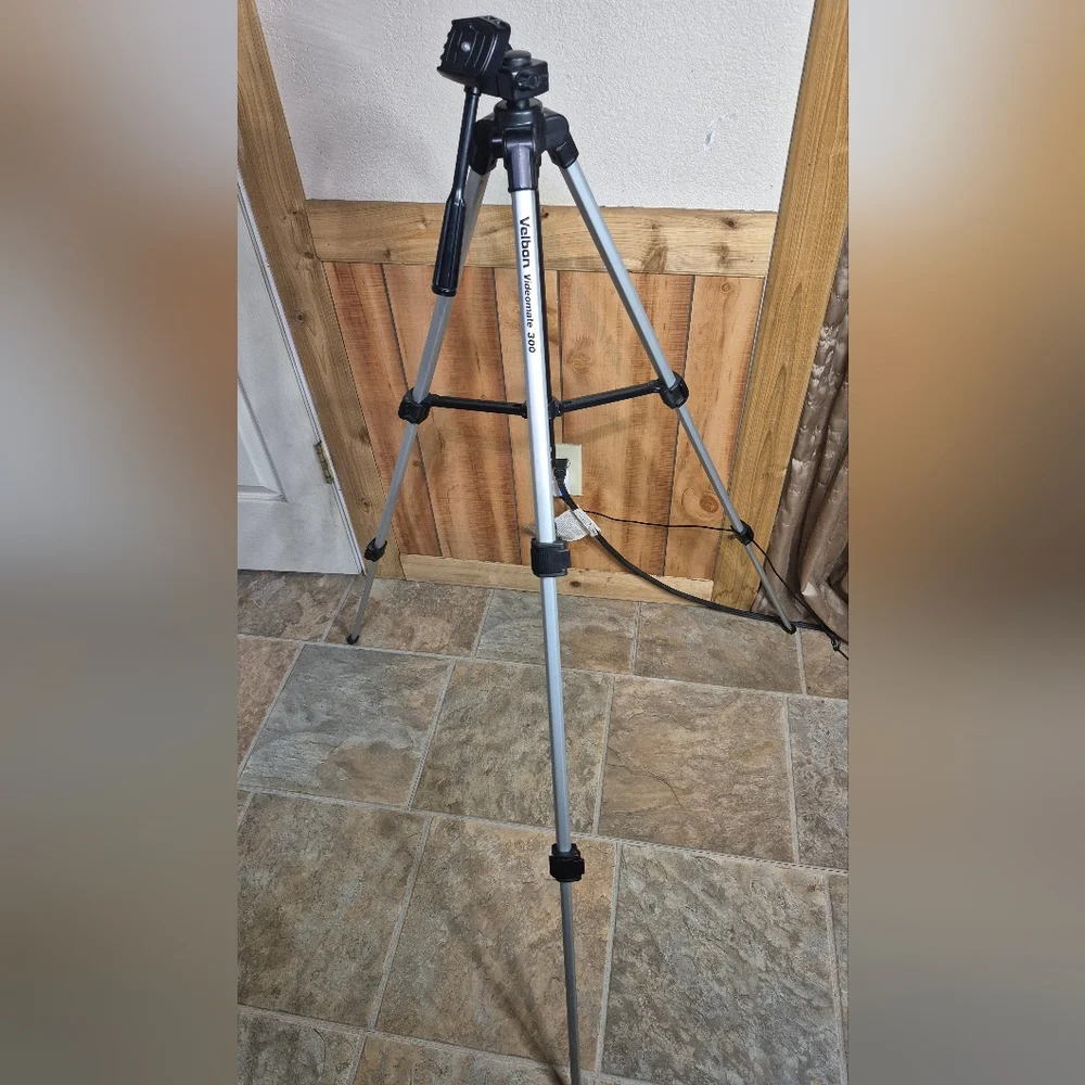 Videomate 300 Tripod Camera Stand Black Silver Adjustable Photography Tripod - Picture 7 of 8